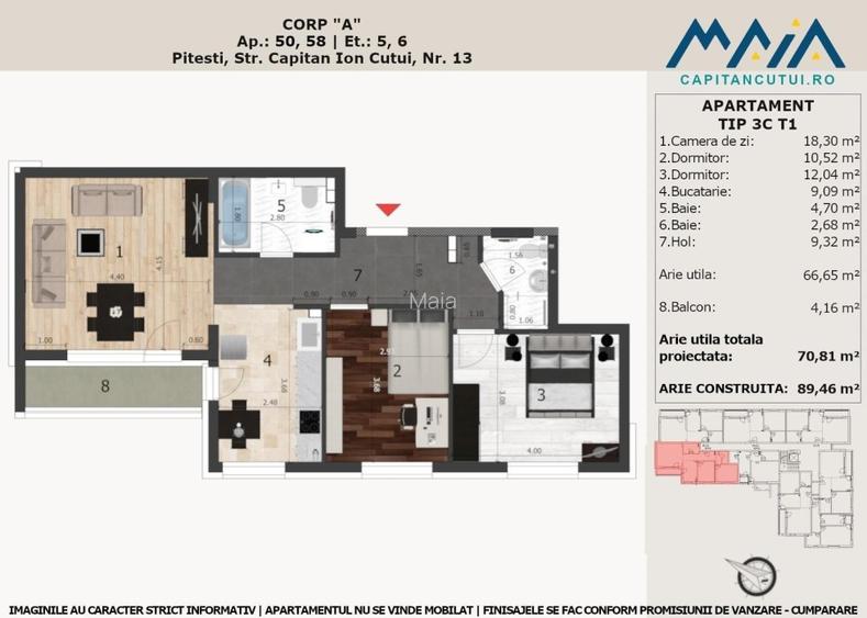 Apartament 3 camere, Finisaje Premium, Pitesti Nord, Langa Padure - 2