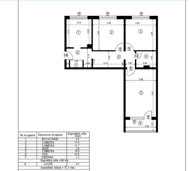 Apartament 3 camere decomandat 70mp Alexandru cel bun bulevard id ,oferta162532 - 7