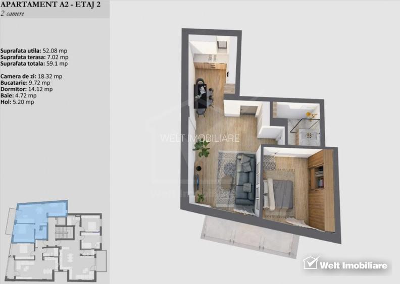 Apartamente de  2 camere, imobil nou de lux, zona centrala ! - 3