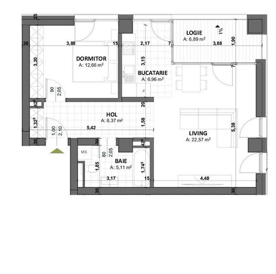 Spatiu birou | Circumvalatiunii - Nord One | Loc de Parcare Inclus - 1