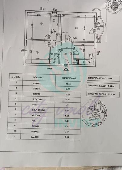 3 camere | 2 băi | Plan secund Bd. Unirii | 76 mp |