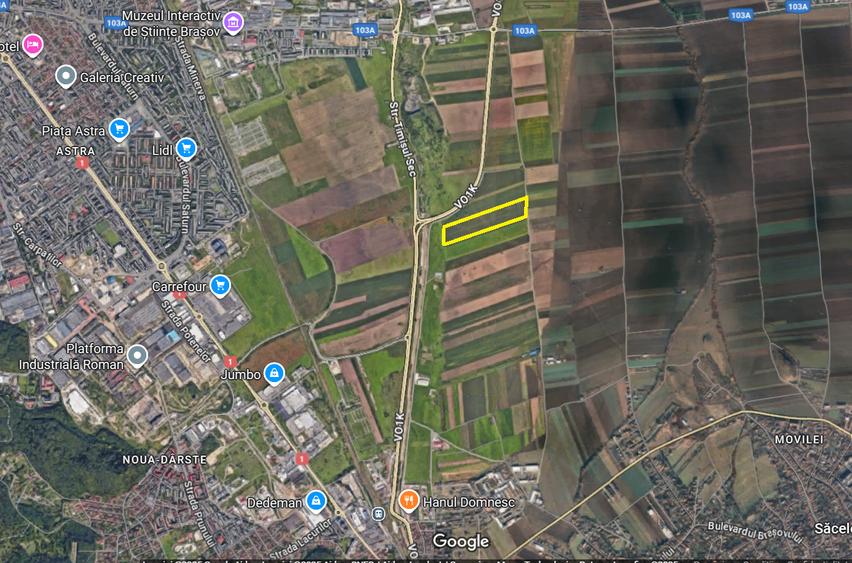 Teren centura Brasov pretabil investitie 5 euro/mp