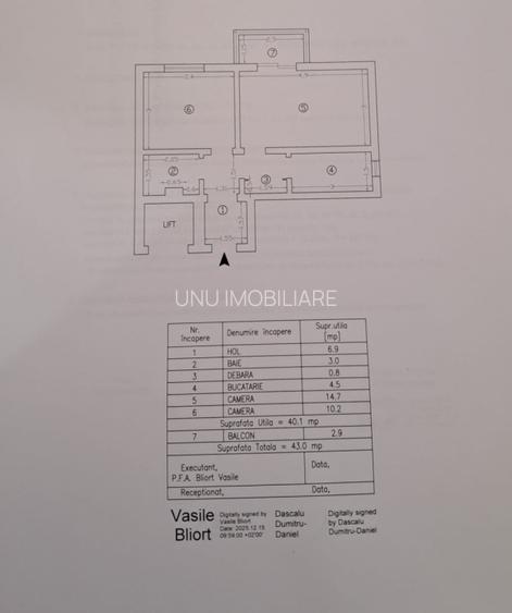 2 camere Decomandat - 43 mp - Pacurari - Alphabank- 86000 euro - 2