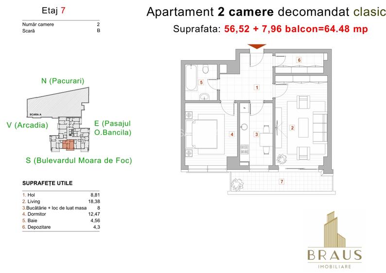 2 cam decomandat ULTIMUL MODEL - Apartamente de prestigiu - Braus Residence - 2