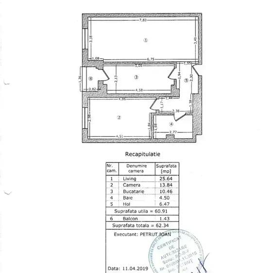 2 camere | 61mp | utilat |  mobilat | etaj 2 | SUD | parcare | Th Pallady - 2
