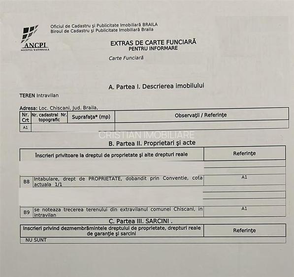 Teren intravilan de constructii, Chiscani, St - 2250 mp - 4