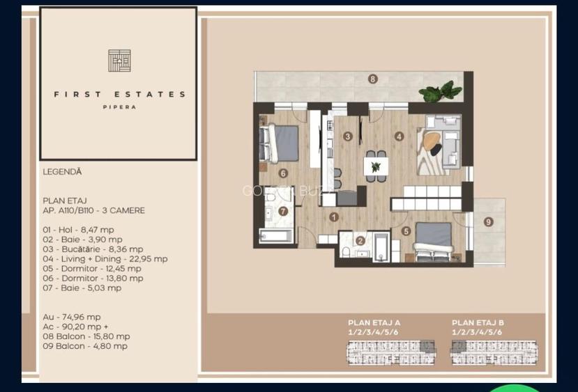 Apartament 3 camere First Estate I Parcare subterana inclusa - 2