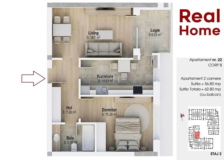 2 camere | decomandat |  metrou 15 min | 1 Decembrie 1918 | premium - 2