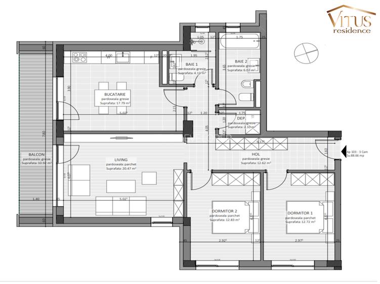 3 camere Spatios * S-V * Vedere Tampa/Postavaru - 4