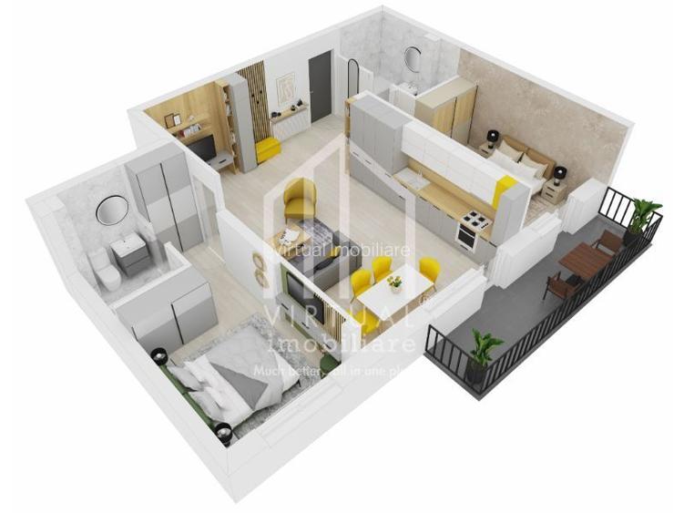 Apartament finisat la cheie cu 3 camere 67.90 mp+balcon |Doamna Stanca - 3