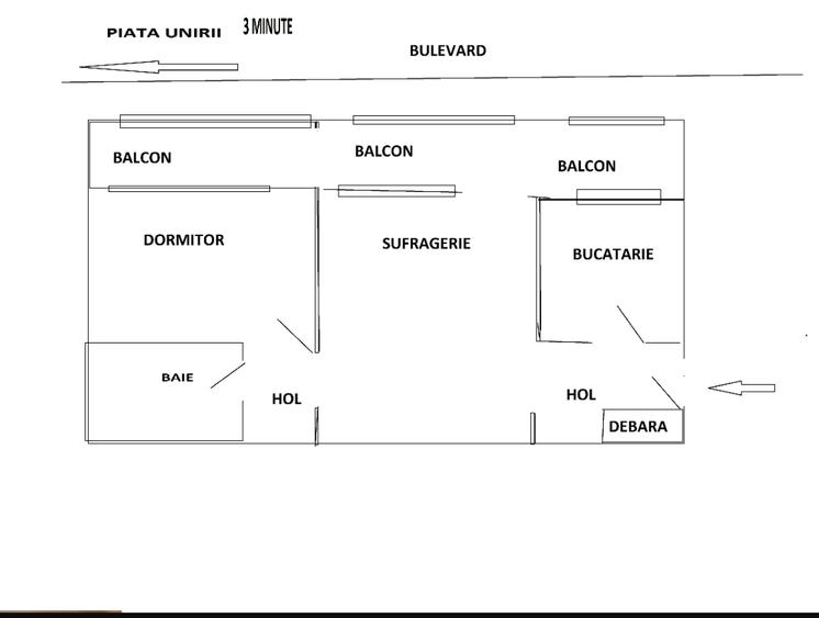 PIATA UNIRII-CANTEMIR,2 camere - 15