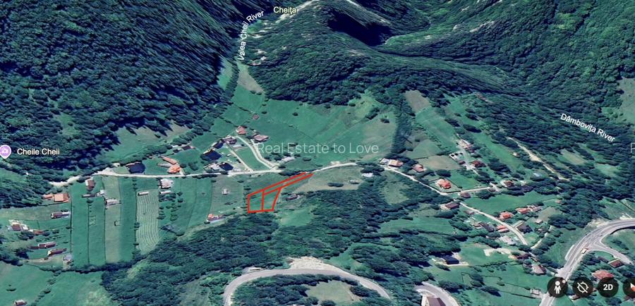 Teren panoramic insorit, utilitati, panta mica si padure, turism sau vacanta - 14