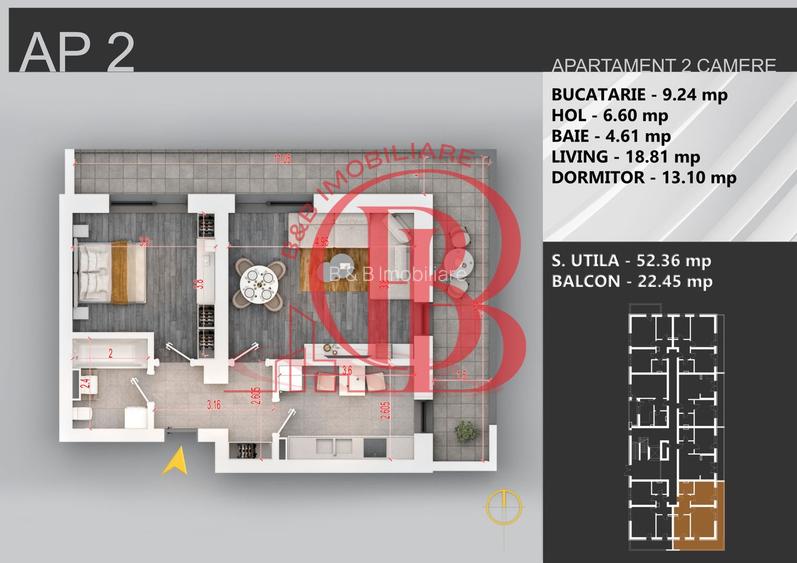 Apartament 2 camere bloc boutique Theodor Pallady - 1