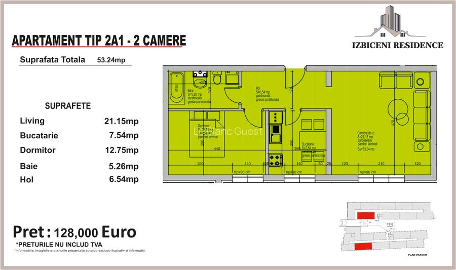 Apartament 2 Camere TIP 2A1 in complex Izbiceni Residence - 2