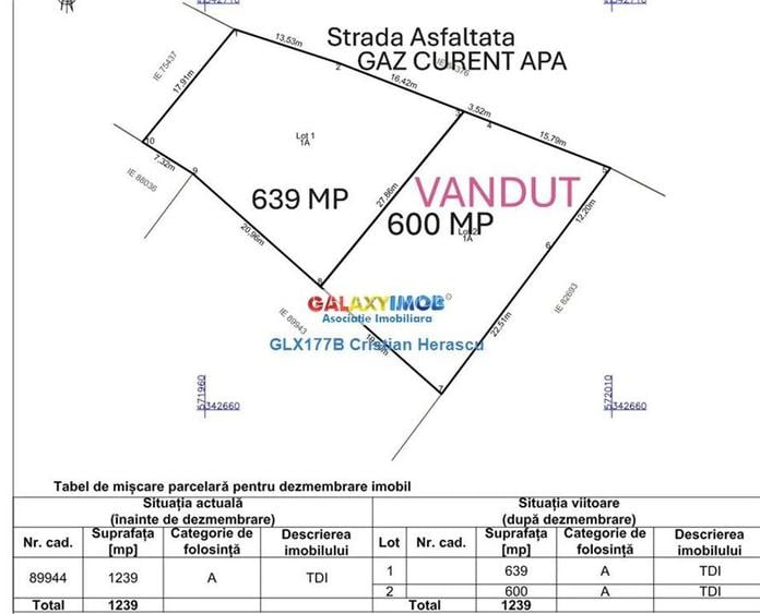 639 mp 30 ml deschidere Certificat Urbanism Utilitati Asfalt - 2