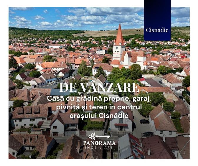 Casă cu grădină proprie, garaj, pivniță și teren în centrul Cisnădiei