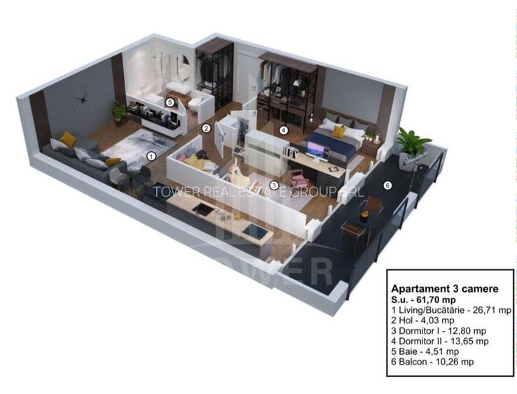 Apartament cu 3 camere de vânzare – Ogorului, Turnișor, Sibiu - 5