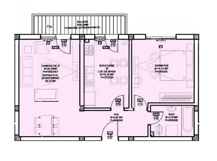 Apartament cu 2 camere decomandate si balcon zona Doamna Stanca - 7