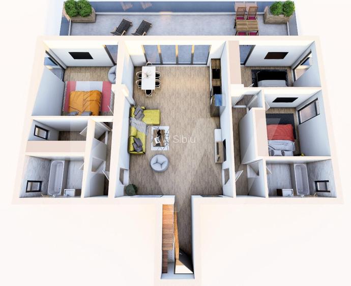 Teren de vanzare cu autorizatie bloc  22 apartamente cu terase - Sibiu - 7