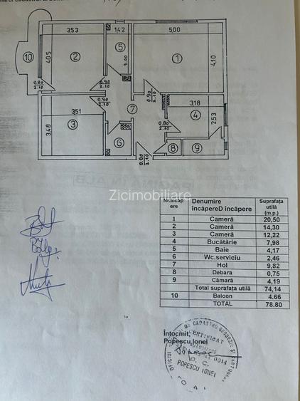 Apartament 3 camere 2 bai sp 79 mp mobilat utilat, 13 Septembrie - 10