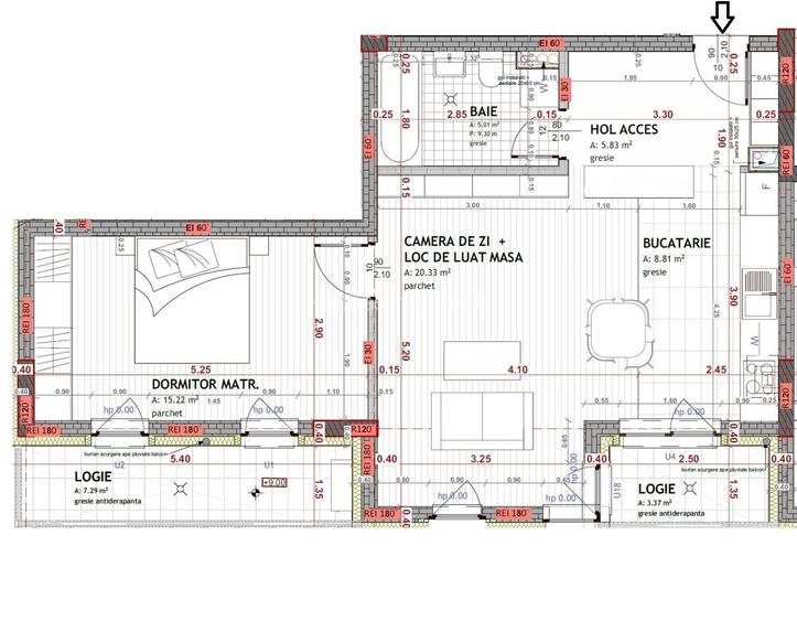 Apartament 2 camere, 57 mp, finisat, Floresti, Spitalul Regional - 21