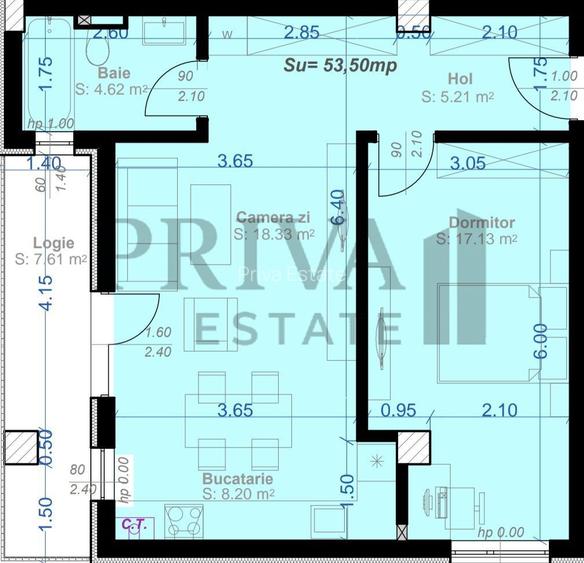 Apartament mobilat 2 camere, 61 mp, etaj 2, Aradului - 8