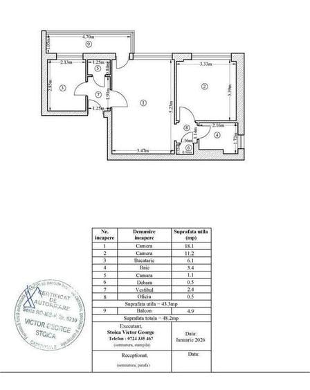 Apartament 2 camere, 1 Mai, bloc reabilitat, et 3, vedere S, Mihalache - 7