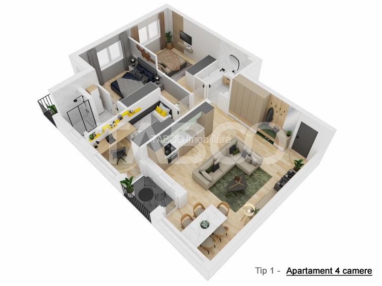COMISION 0% Apartament 4 camere 81 mpu LOC PARCARE zona Doamna Stanca - 2