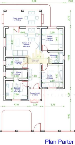 Casa individuala pe parter, 3 camere, 2 bai- Mosnita Noua, 640mp teren - 3