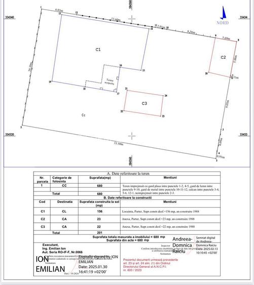 Casa demolabila cu teren 680mp deschidere 20.10ml Sisesti-Vatra Noua - 2
