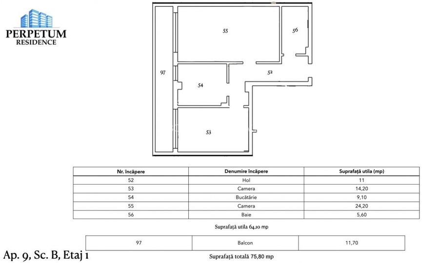 Tomis Nord - Vanzare apartament decomandat cu 2 camere,  bloc nou. - 4