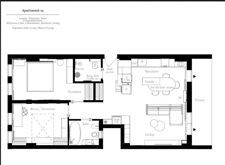 Apartament finisat premium, 3 camere, 2 băi, parcare subterană, British School - 13