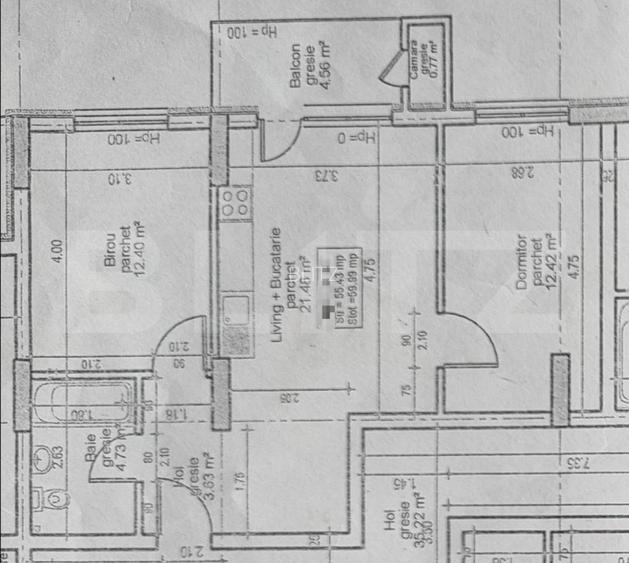 Apartament 3 camere, semifinisat, zona BMW - 4