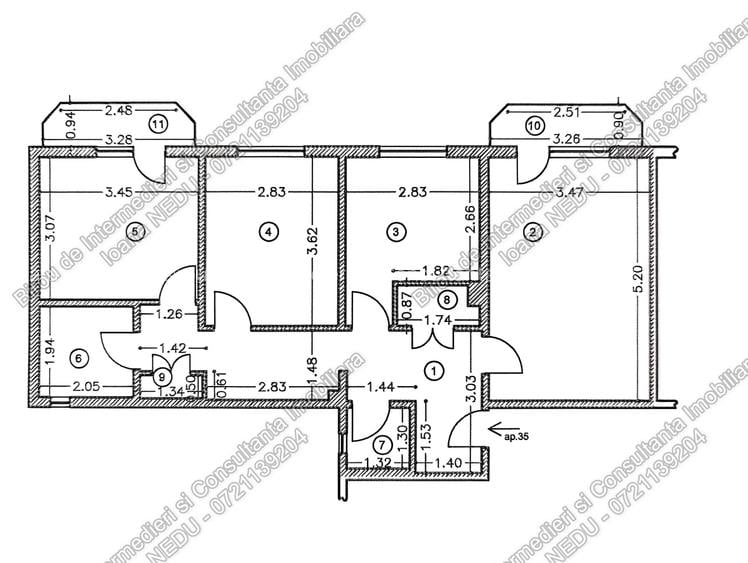 🙋Tomis NORD🔸 ViVO 3 Camere Decomandate 73m² Mobilat si Utilat Centrala pe Gaze - 20