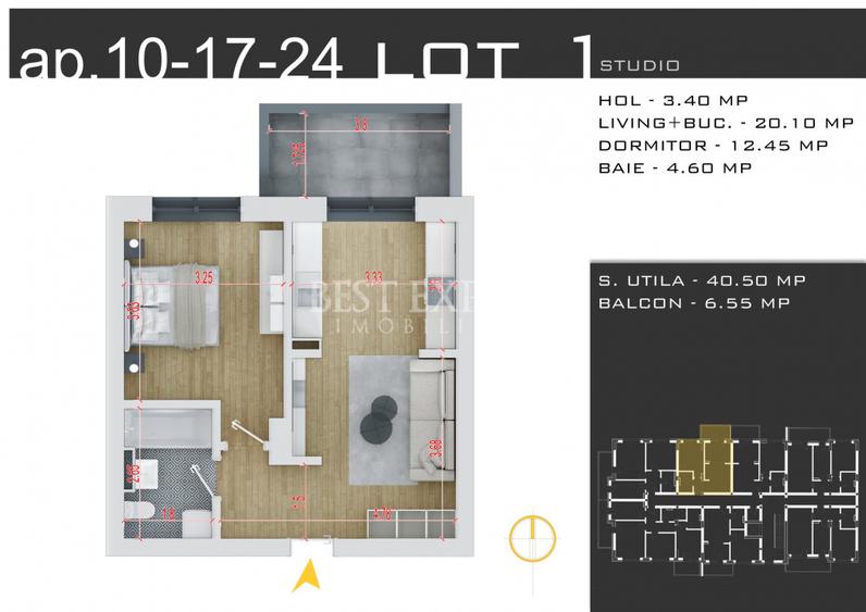 2 Camere | Parcare BONUS | Direct Dezvoltator | Comision 0%