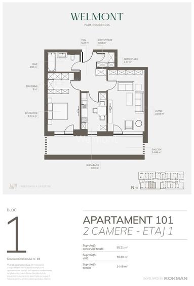 Dezvoltator, Apartament doua camere, Welmont/Rokman - 5