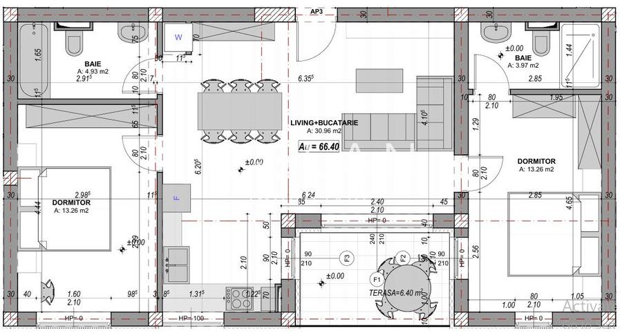 Apartament 3 camere – 66,34 mp + balcon generos – Cristian - 2