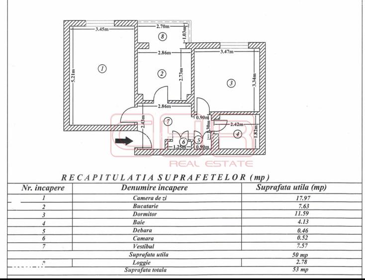 Apartament 2 camere Aviatiei, Feleacu, #969 - 1