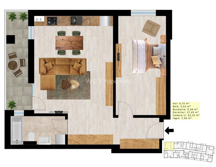 2 camere , predare 04.2027, zona Aradului central - 1