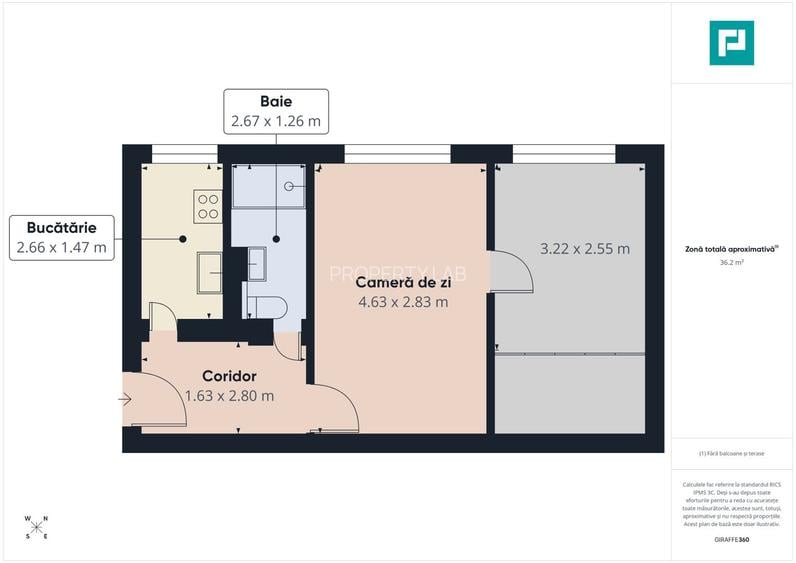 Apartament cu 2 camere la parter în Vlaicu - 13