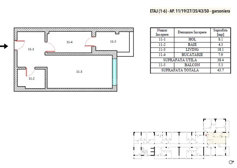 Garsoniera, 44mp, decomandata, centrala proprie, bloc nou, Platinum - 2