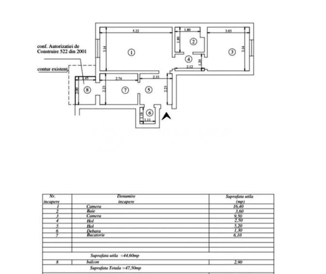 Apartament 2 camere 48mp, Tatarasi, CT, fara risc