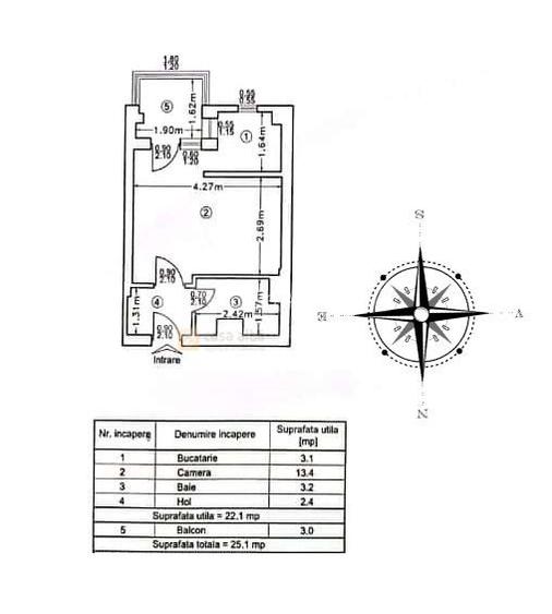 Garsoniera amenajata, mobilata si utilata, etaj 1, LIBERA - 1