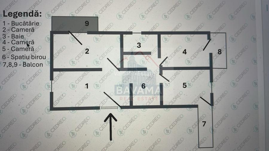Apartament renovat - 3 camere - 3 balcoane, COMISION 0% - 12