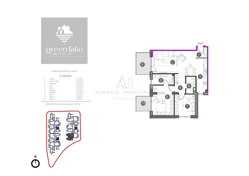 3 Camere 92 MP Finalizat | Baneasa | Green Lake - 11
