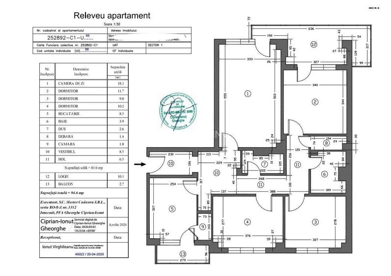 Apartament 4 camere Piata Amzei 82mp utili - 15