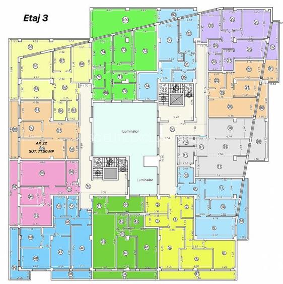 Tomis Nord -Vanzare apartament decomandat cu 2 camere,  bloc nou. - 7