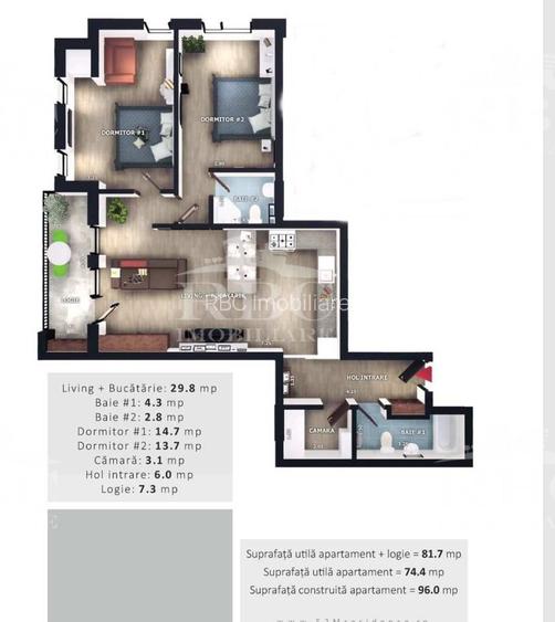 Apartamente cu 3 camere bloc nou in Floresti zona Vivo - 10