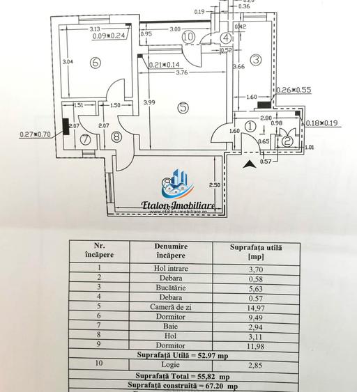 Apartament 3 camere semidecomandat, etaj 1, Piata Darmanesti
