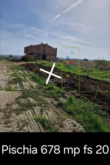 Teren intravilan Pischia. 678 mp. Front de 20,75 m.